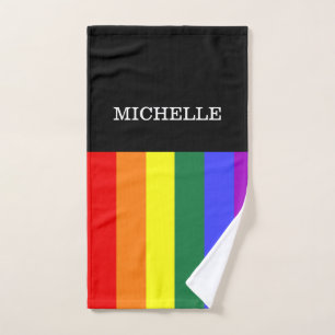 Custom Gay Rainbow Pride Hand Hand Towel