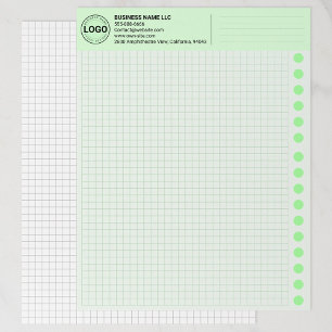 Custom Geen Graph Paper Sheets with Corporate Logo Letterhead