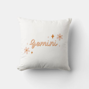 Custom Gemini Zodiac Name & Stars Minimalist Gift Cushion