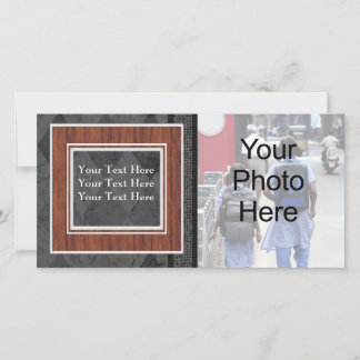 Custom General or Family Black Argyle Photo Card
