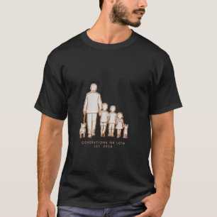 Custom Generations of Love Family & Pets Rose Gold T-Shirt