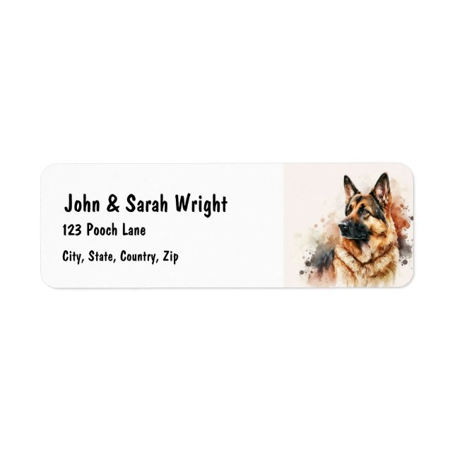 Custom German Shepherd  Dog Address Label (Front)