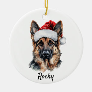 Custom German Shepherd Dog Ceramic Tree Decoration