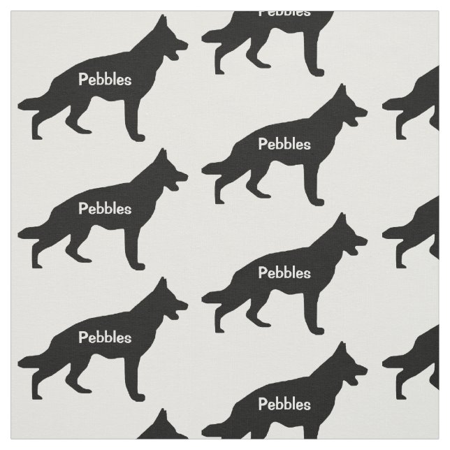 Custom German Shepherd Dog Silhouette Fabric (Swatch)