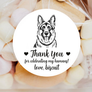 Custom German Shepherd Dog Wedding Favour Stickers
