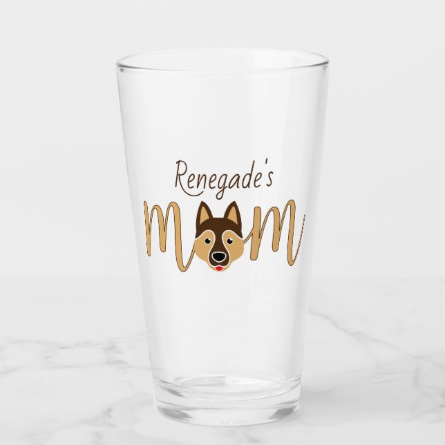 Custom German Shepherd Mum Glass (Front)