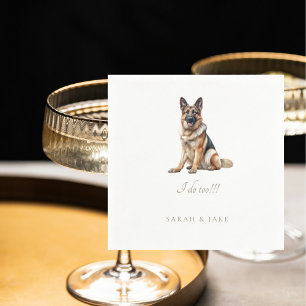 Custom German Shepherd Pet Wedding Napkin