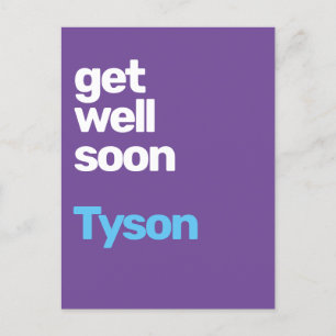 CUSTOM get well soon minimal purple modern CARD
