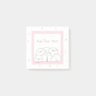 Custom Ghost Family Fun Girly Pink Post-it Notes