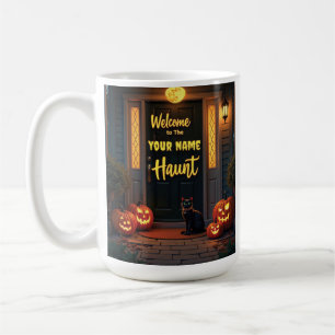 Custom Ghost & Full Moon Haunted Porch Tea Mug