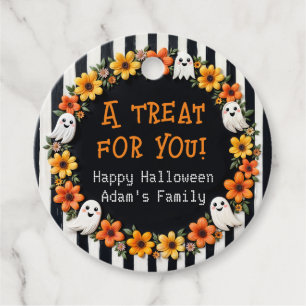 Custom Ghost Halloween Party - 'A Treat for you" Favour Tags