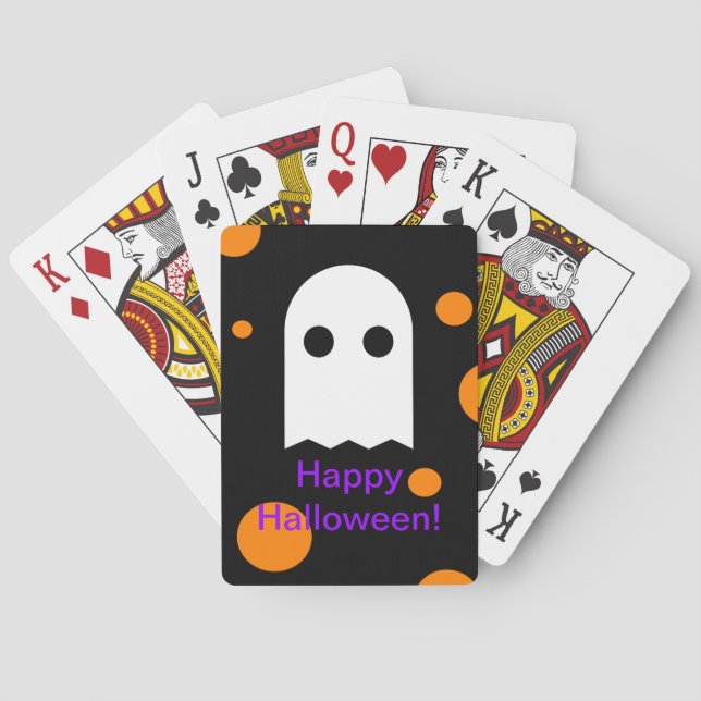 Custom Ghost Halloween Playing Cards for Kids (Back)
