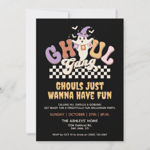 Custom Ghoul Gang Halloween Party Bach Party Group Invitation