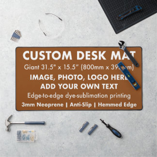 Custom Giant Desk Mat Protector Pad - Saddle Brown