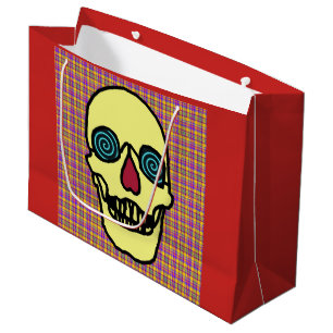 Custom Gift Bag - Large, Glossy HALLOWEEN SKULL