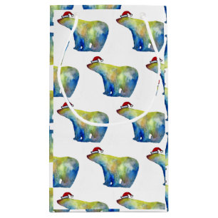 Custom Gift Bag - Small, Glossy - Bear Santa