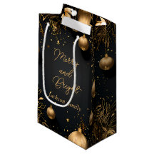  Custom Gift Bag with Christmas Lux Black & Gold 