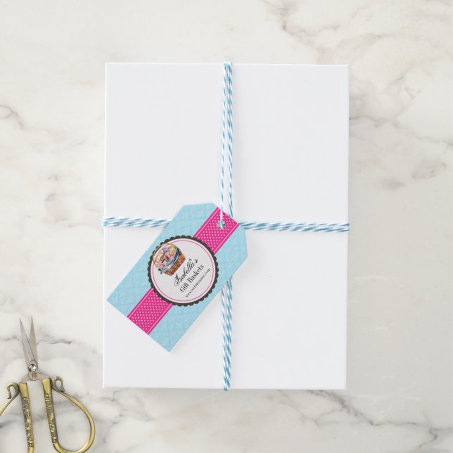 Custom Gift Basket Business Gift Tags (With Twine)