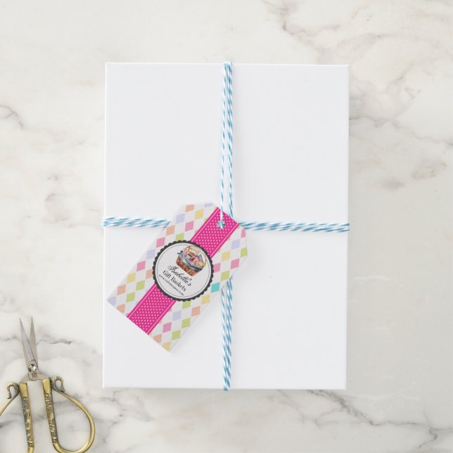 Custom Gift Basket Business Gift Tags (With Twine)