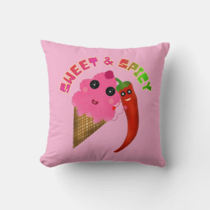 Custom gift Cute Ice Cream and Chili Pepper  Cushion