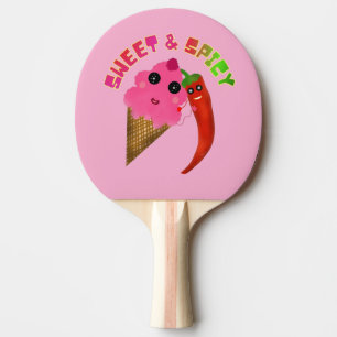 Custom gift Cute Ice Cream and Chili Pepper Ping Pong Paddle