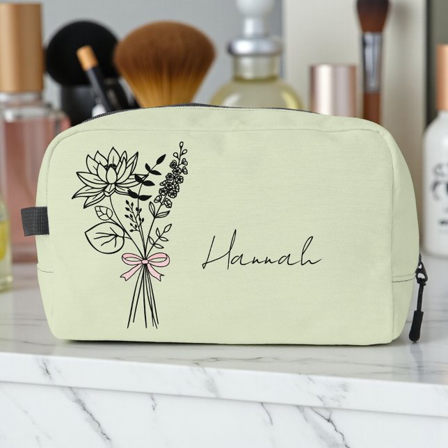 Custom Gift For Bridesmaid Floral Sage Dopp Kit (Creator Uploaded)