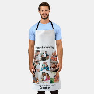 Custom Gift for Dad Fathers Day 9 Photo Collage Apron