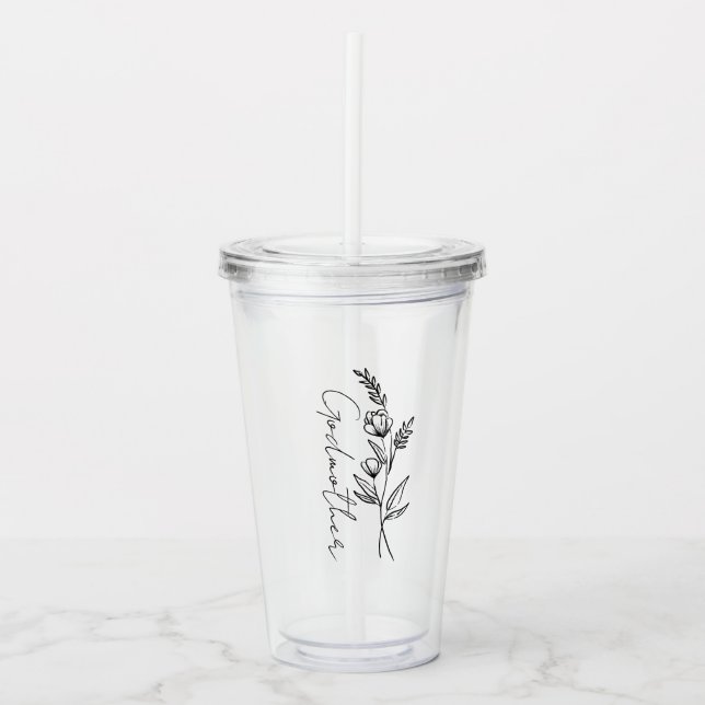 Custom Gift for Godmother, Godparent, Antie ... Acrylic Tumbler (Front)