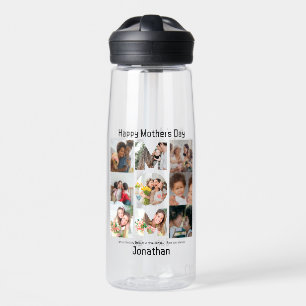 Custom Gift for Mom Mothers Day 9 Photo Collage Water Bottle