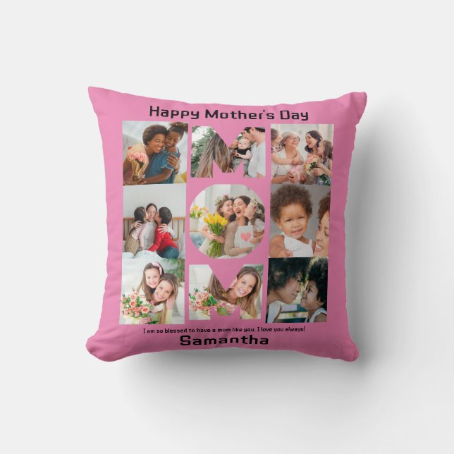Custom Gift for Mum Mothers Day 9 Photo Collage Cushion (Front)