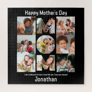 Custom Gift for Mum Mothers Day 9 Photo Collage Jigsaw Puzzle