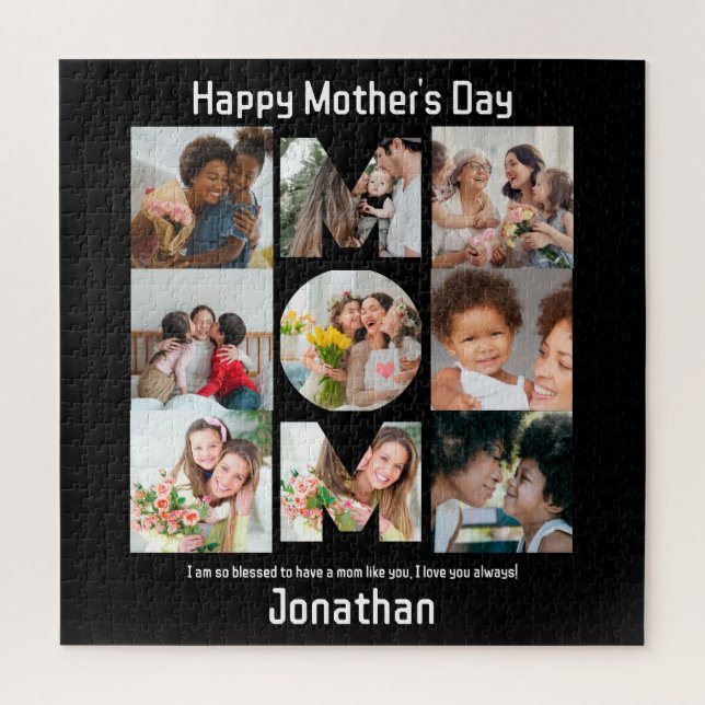 Custom Gift for Mum Mothers Day 9 Photo Collage Jigsaw Puzzle (Vertical)