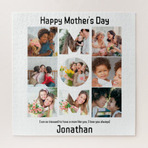 Custom Gift for Mum Mothers Day 9 Photo Collage Jigsaw Puzzle