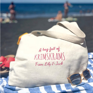Custom Gift for Mum – Pink Krimskrams from Kids Large Tote Bag