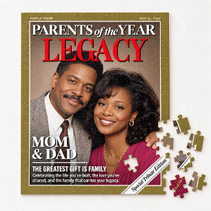 Custom Gift for Parents Puzzle, Magazine Photo Jigsaw Puzzle