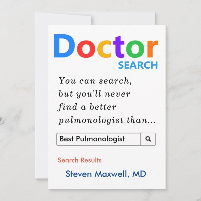 Custom Gift for Pulmonologist Card (Front)