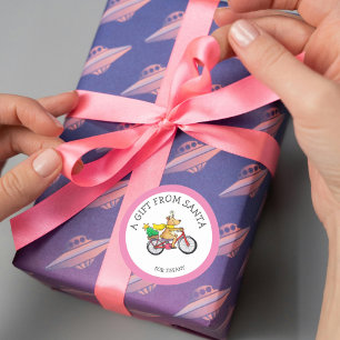 Custom Gift from Santa Sticker for Kids