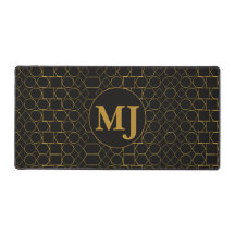 Custom Gift Monogram Gold Geometric Black Gift