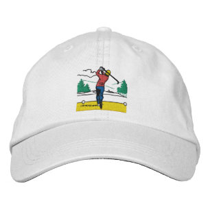 Custom Gift Swinging Golfer on Classic Embroidered Hat
