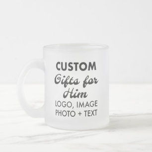 Custom Gifts for Him Frosted Glass Mug 10oz.
