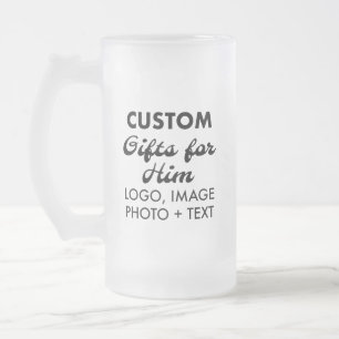 Custom Gifts for Him Frosted Glass Mug 16oz.