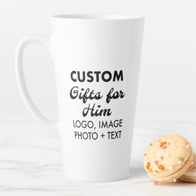 Custom Gifts for Him Large Latte Mug 17oz. (In Situ)