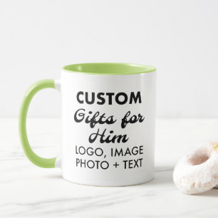 Custom Gifts for Him Lime Green Combo Mug 11oz.