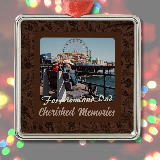 Custom Gifts for Older Parents Couples Brown Metal Tree Decoration (Custom Gifts for Older Parents Couples)