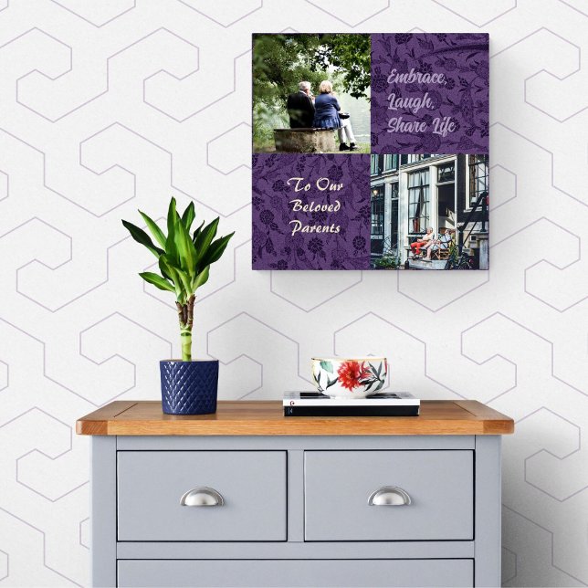 Custom Gifts for Older Parents Couples Violet Canvas Print (Personalized Gifts for Older Parents Couples)
