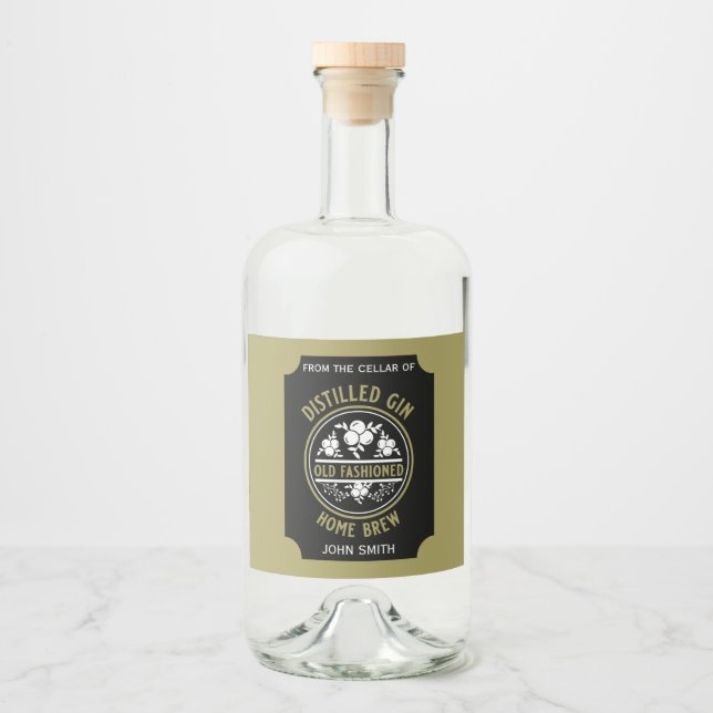 Custom Gin Bottle Liquor Bottle Label (Front)