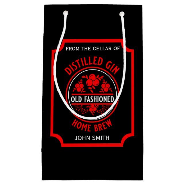 Custom Gin Bottle Small Gift Bag (Front)