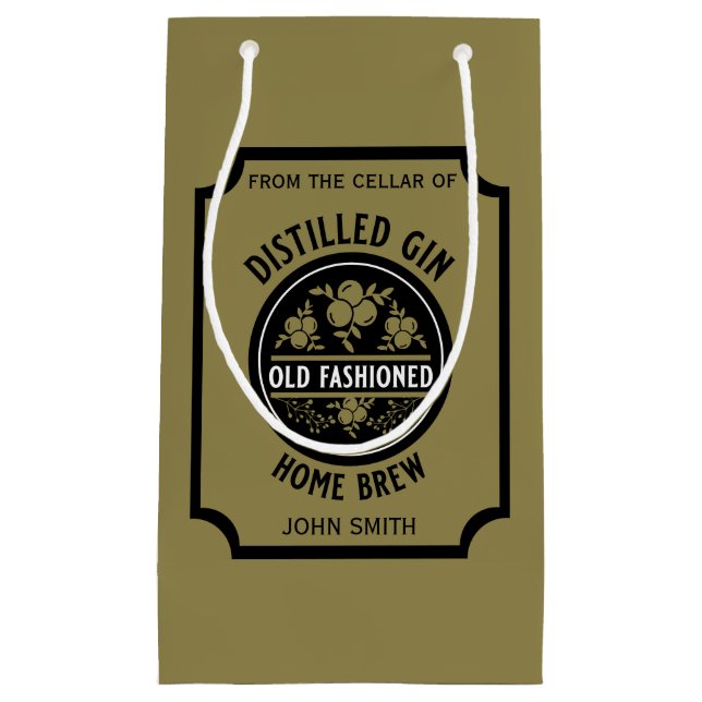 Custom Gin Bottle Small Gift Bag (Front)