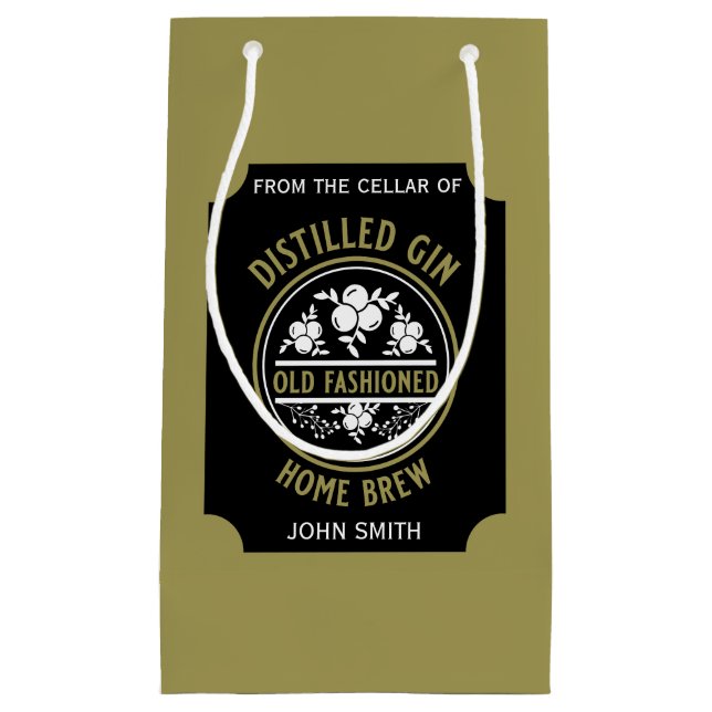 Custom Gin Bottle Small Gift Bag (Front)