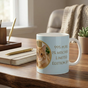 Custom Ginger Cat Photo and Name Coffee Mug